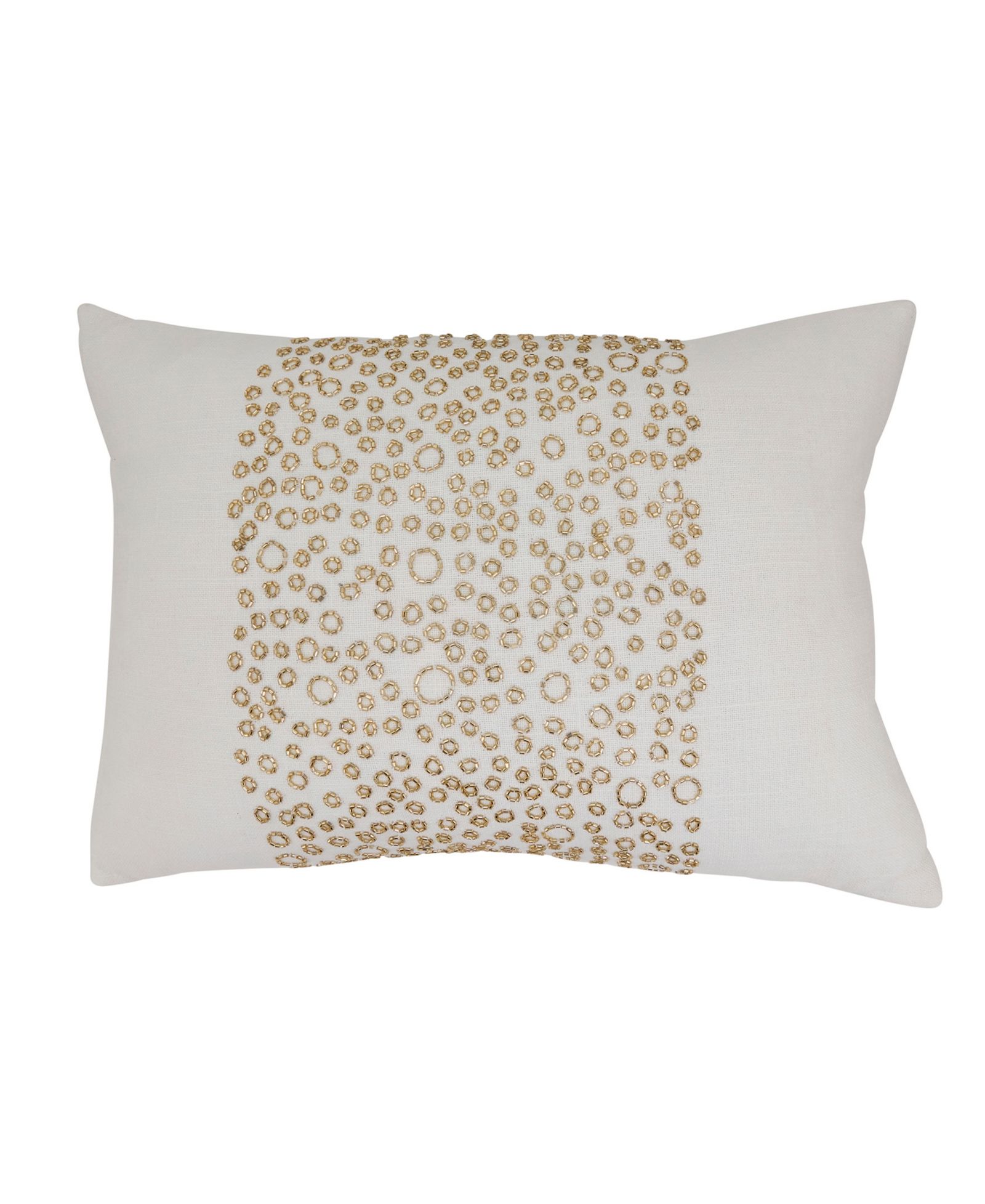 Saro Lifestyle Beaded Band Decorative Pillow Cover, 14" x 20"
