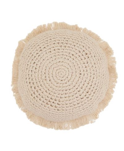Saro Lifestyle Fringe Poly Filled Decorative Pillow, 18" Round