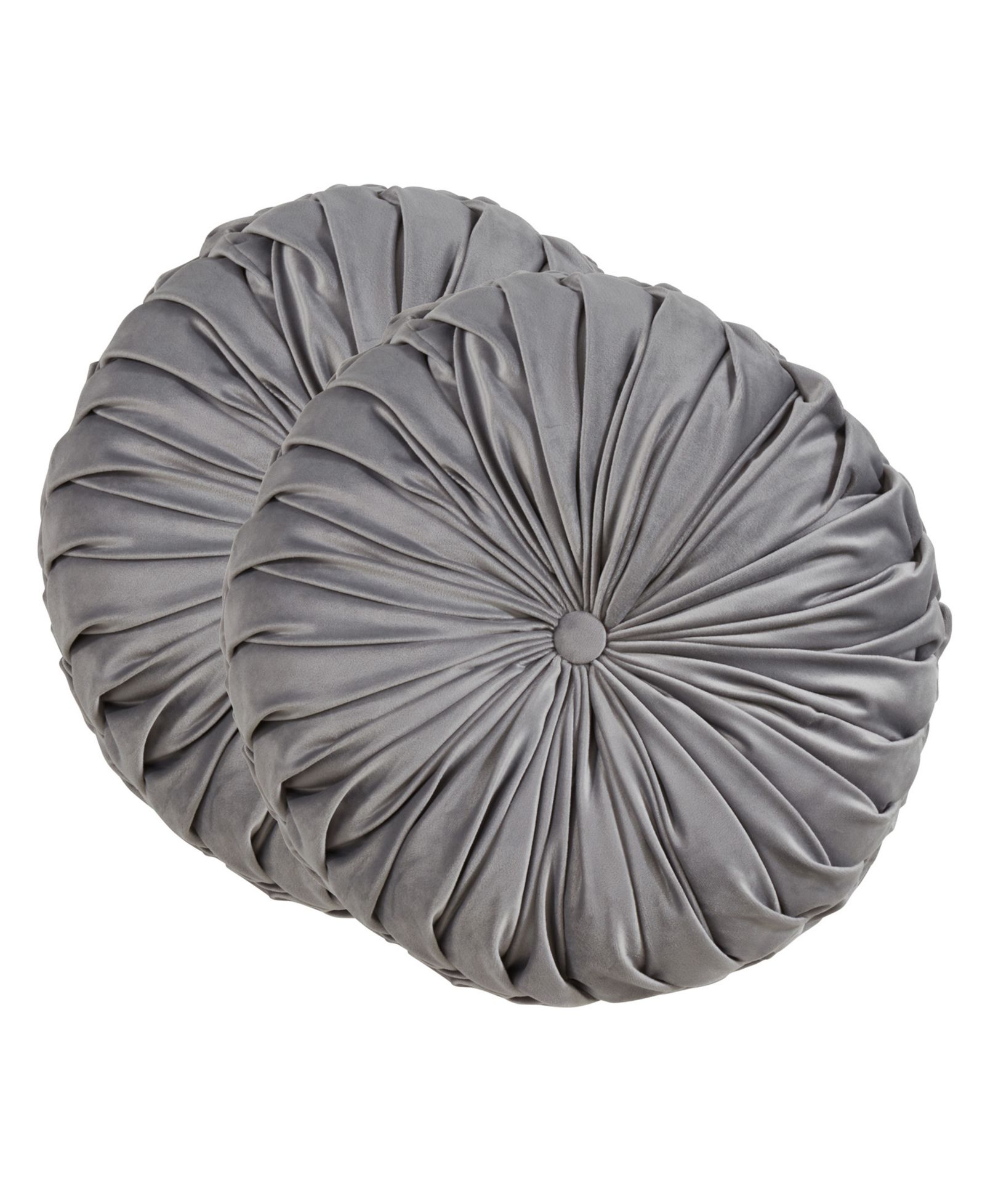 Saro Lifestyle Round Velvet Pintucked Poly Filled 2-Pc. Decorative Pillow, 14" x 14"