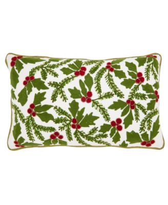 Saro Lifestyle Holly Poly Filled Decorative Pillow, 12" x 20"