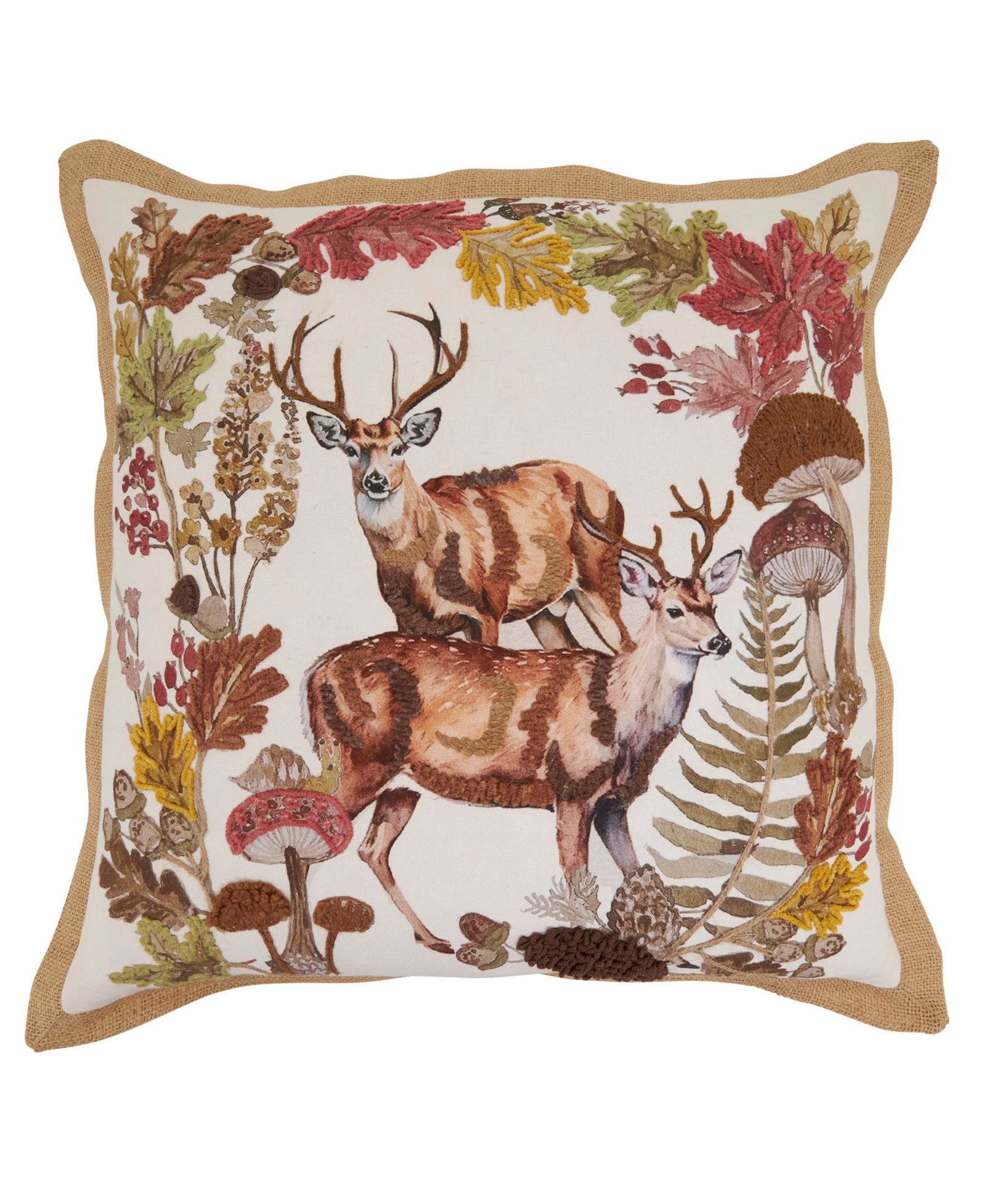 Saro Lifestyle декоративная подушка Embroidered Deer Down Filled 20" x 20"