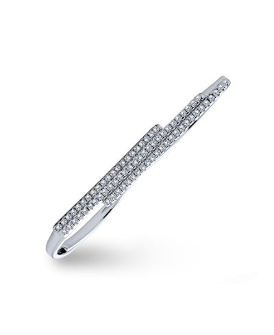 Кольцо Bling Jewelry Fashion Geometric CZ Pave Double Sideway Bar.925 Sterling Silver