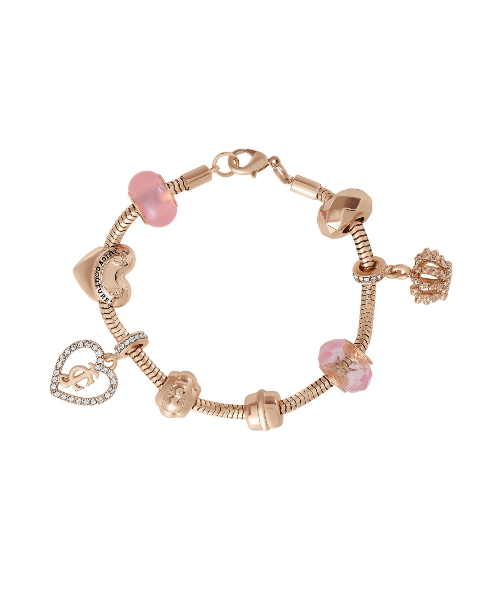 Juicy Couture Multi‑Charm Beaded Chain Bracelet, Gold‑Tone with Accents
