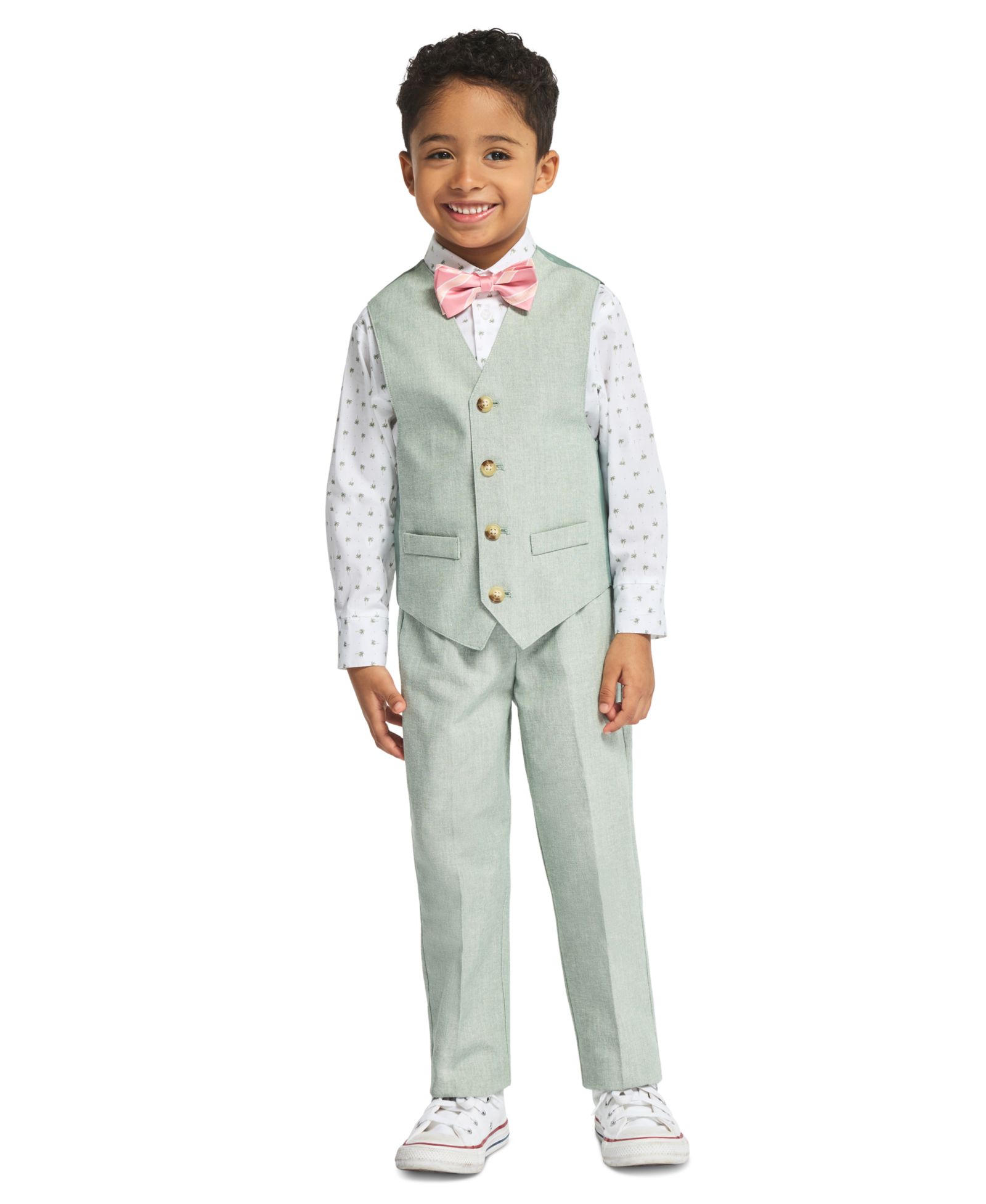 Nautica Boys' 2T-7 Long-Sleeve Shirt, Vest, Pant and Bowtie, 4-Piece Set