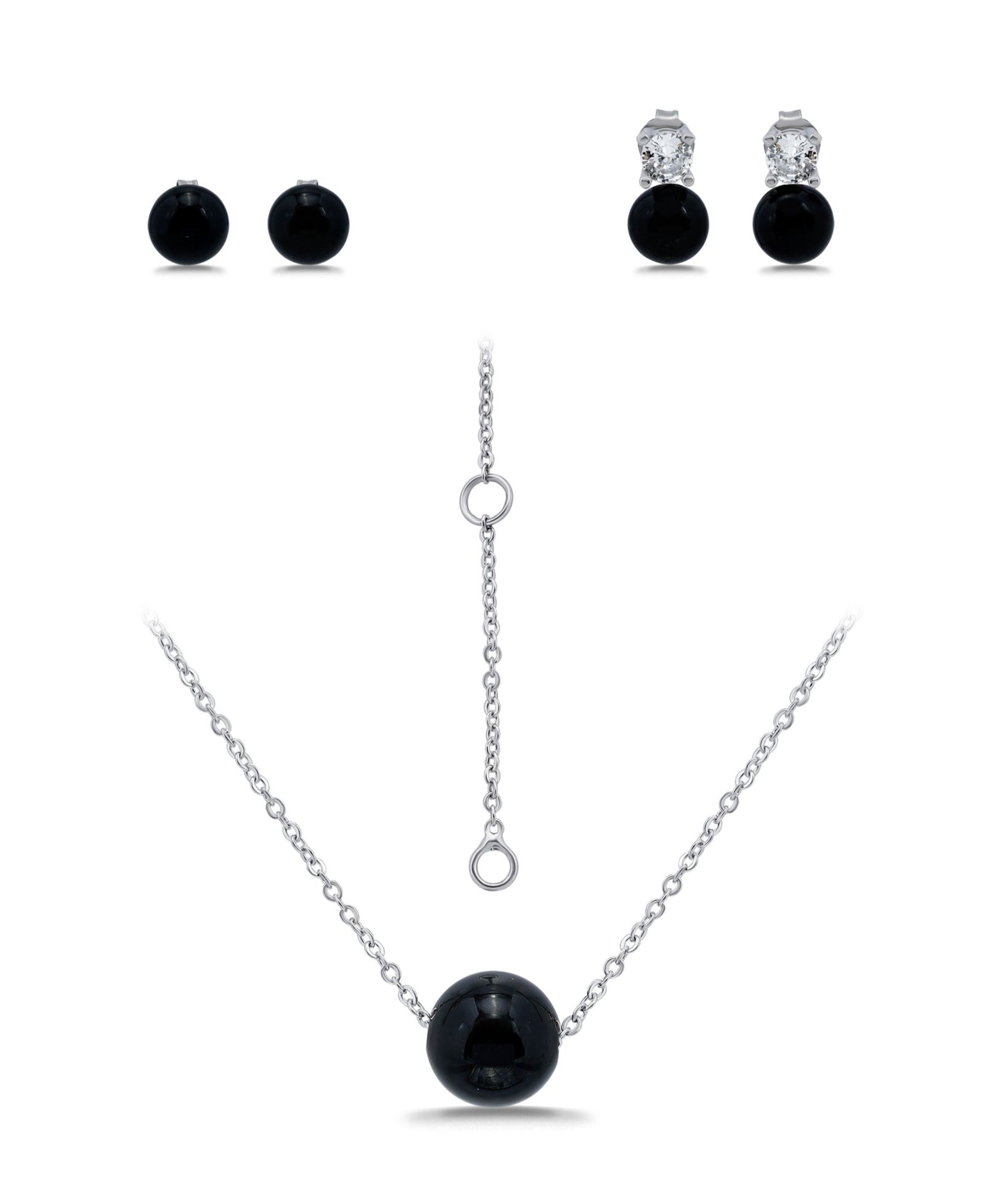 Macy's Silver Plated Earrings and Necklace Set