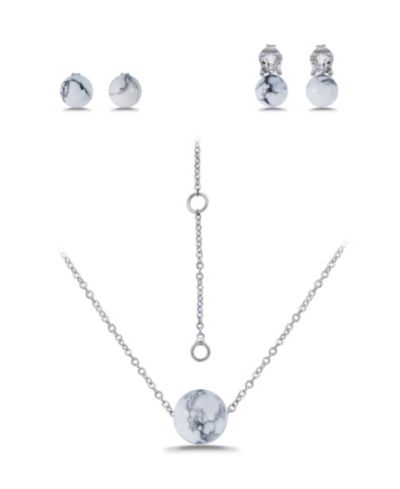 Silver/Howlite