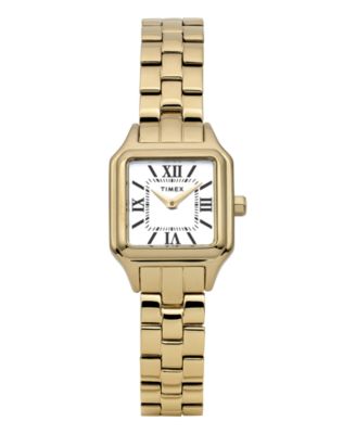 Timex Женские кварцевые аналоговые часы из золотистой нержавеющей стали, 23mm