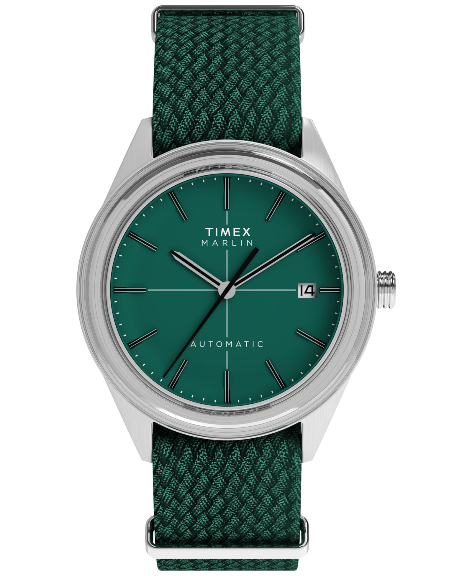 Timex Men's Mechanical Automatic Green Fabric Watch, 38mm