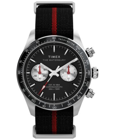 Timex Men's Chronograph Black Fabric Watch, 39mm