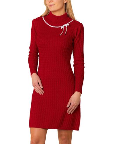 Hope & Henry Women's Hope and Henry Organic Mock Neck Cable Sweater Dress