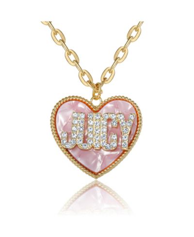 Подвеска Juicy Couture ‘JUICY’ в форме сердца, золотистого цвета с MOP