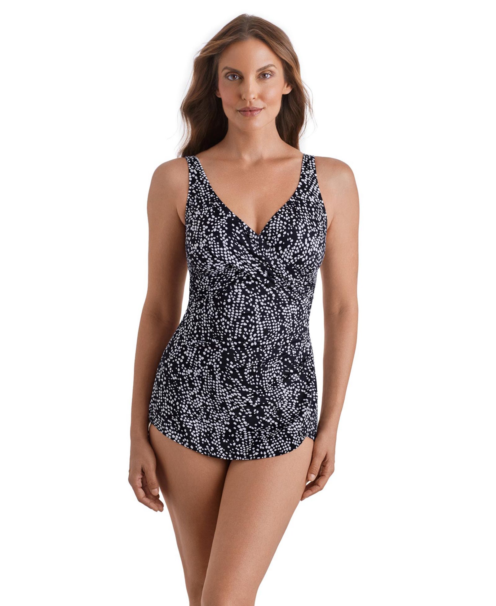 ShapeSolver Women's Cross Over One-Piece Swimsuit