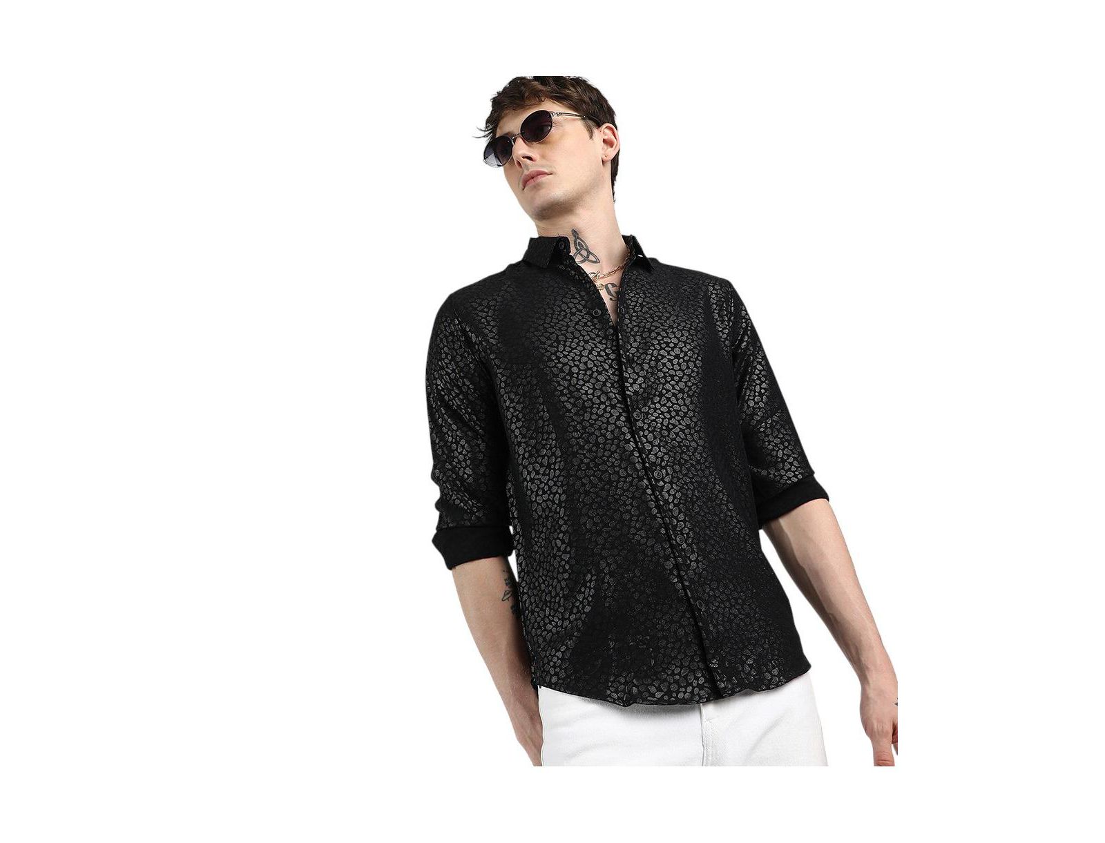 Campus Sutra мужская рубашка Onyx Black Pavement