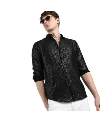 Cahoot Men's campus Sutra brand Onyx Black Pavement Shirt