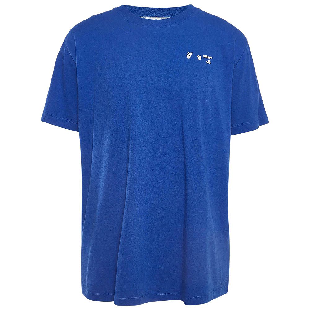 Pre-Owned Off-White Men's Blue Logo Print Cotton T-Shirt