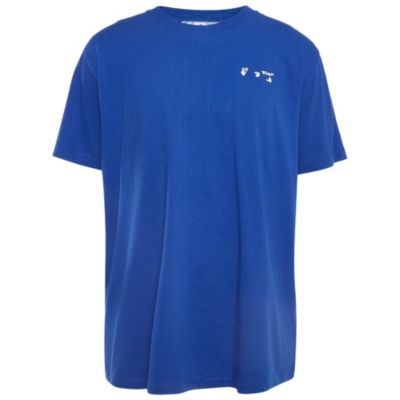 Pre-Owned Off-White Men's Blue Logo Print Cotton T-Shirt