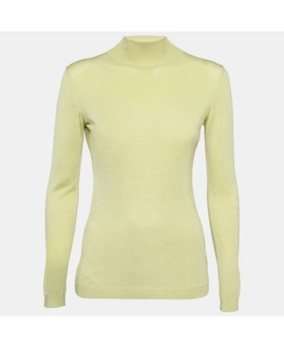 Женская джинсовая кофта Pre-Owned Versace Couture Lime Green Knit Back Open Sweatshirt