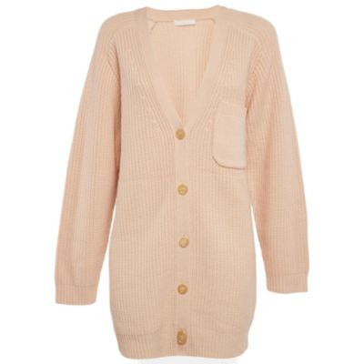 Pre-Owned Chloe Women's Pastel Pink Cashmere Knit Button Front Cardigan
