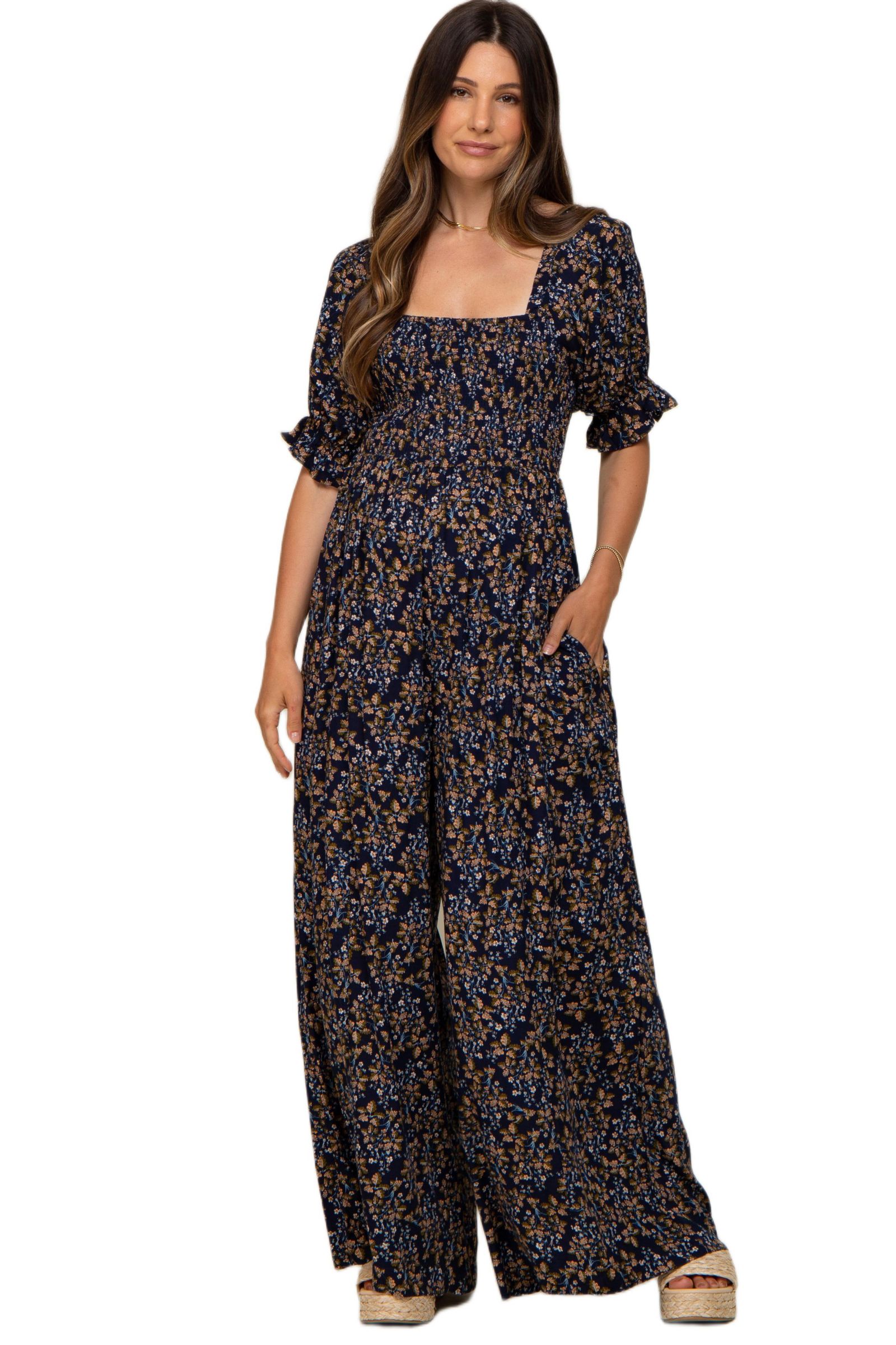 Женский комбинезон Pinkblush Navy Floral Smocked