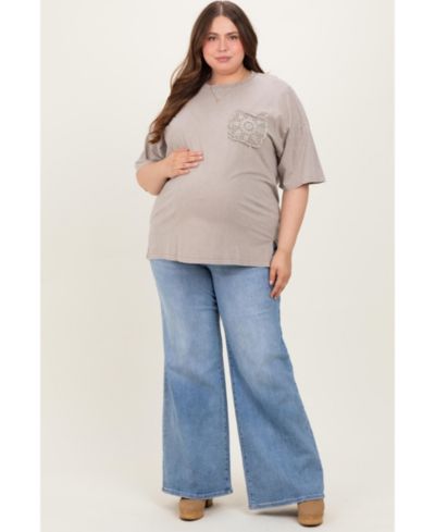 Женские джинсы Pinkblush Maternity Front Yoke Detail Wide Leg Plus