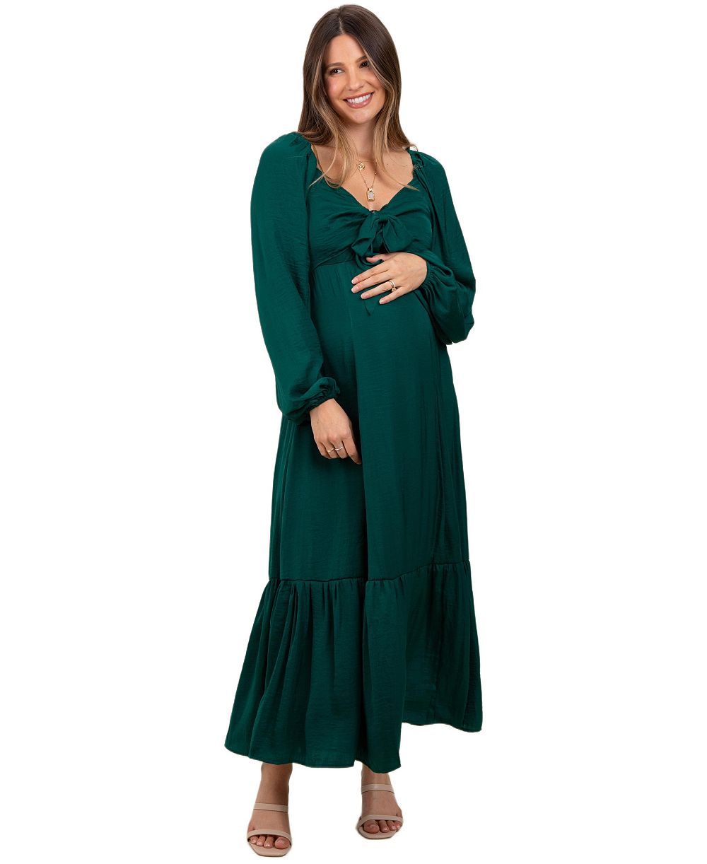 Женское атласное платье Pinkblush Emerald Bow Maxi
