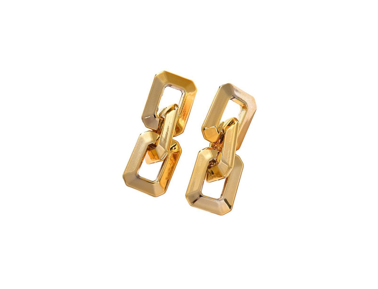 SOHI Gold Chainlink Drop Earrings