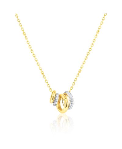 Etoielle изысканное колье Rondel Charm с камнями CZ и блестящими подвесками на цепи