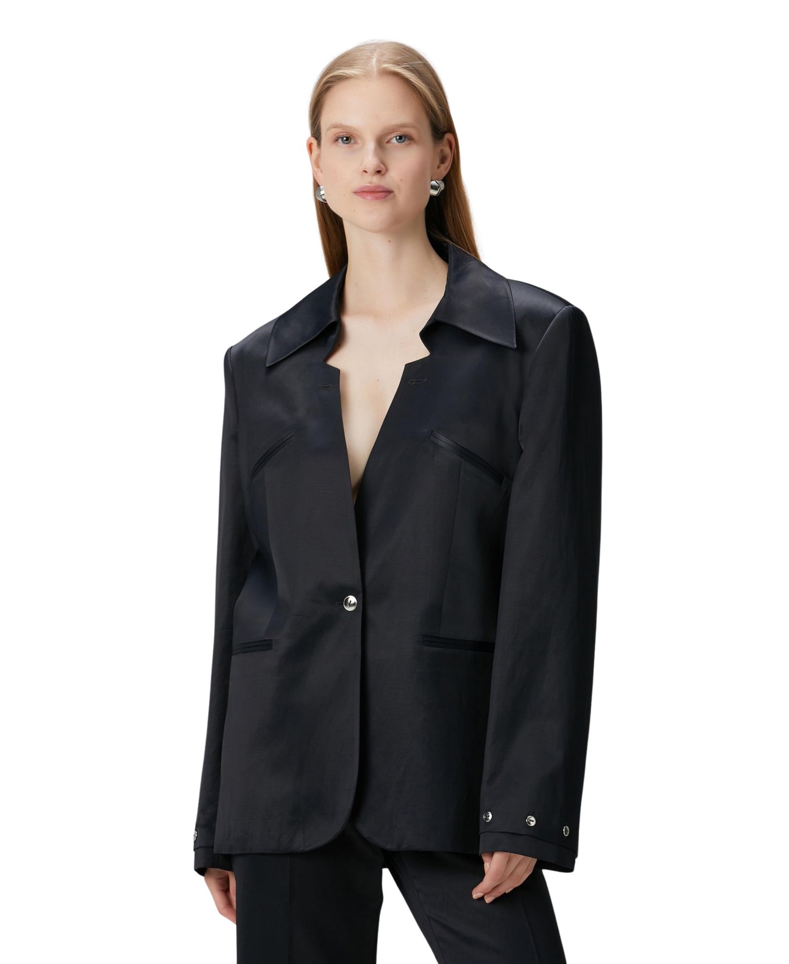 PCFG Women's Linen-Blend Tailored Blazer