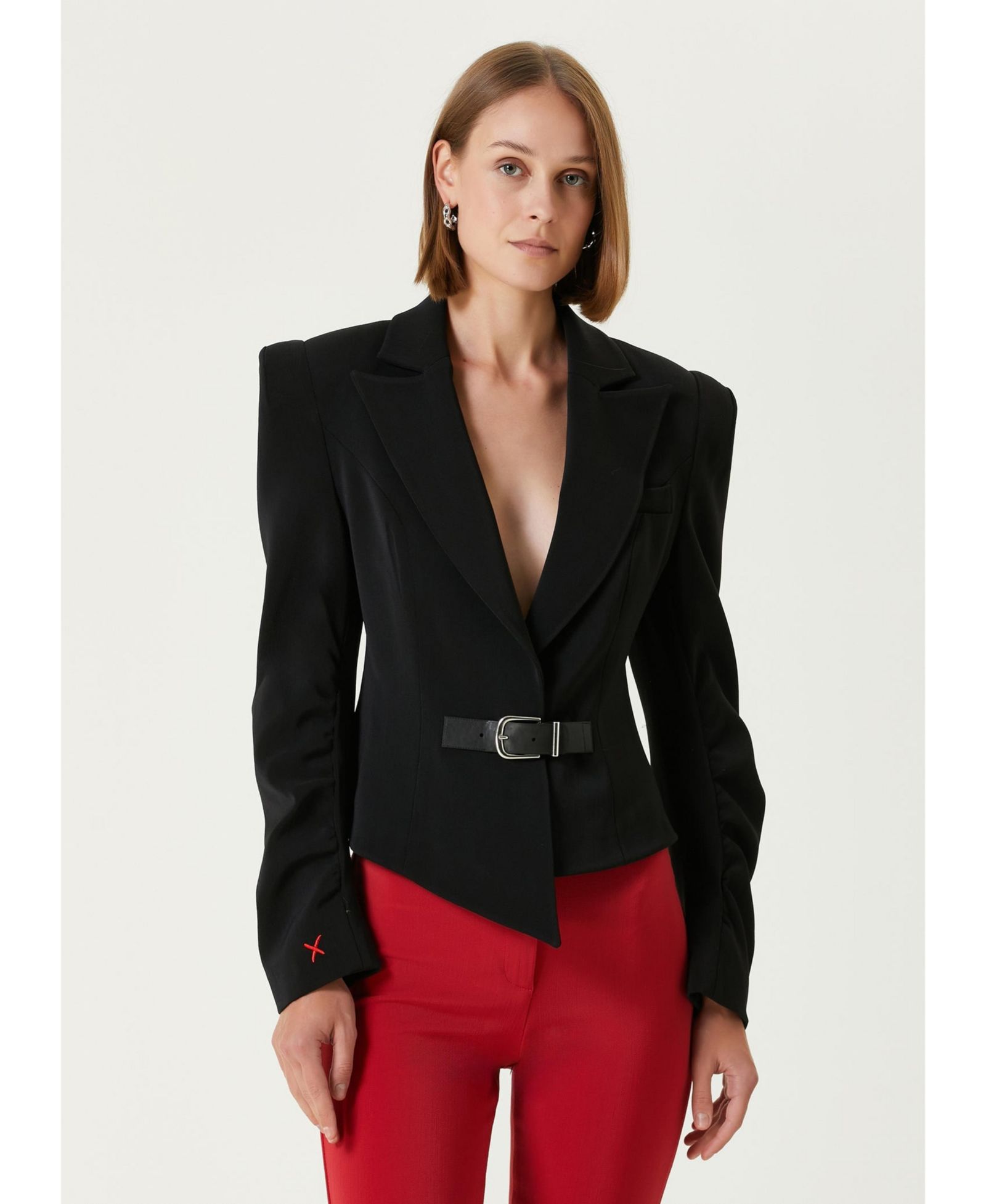 PCFG Women's Wool Blend Your Itch Fitted Blazer Jacket