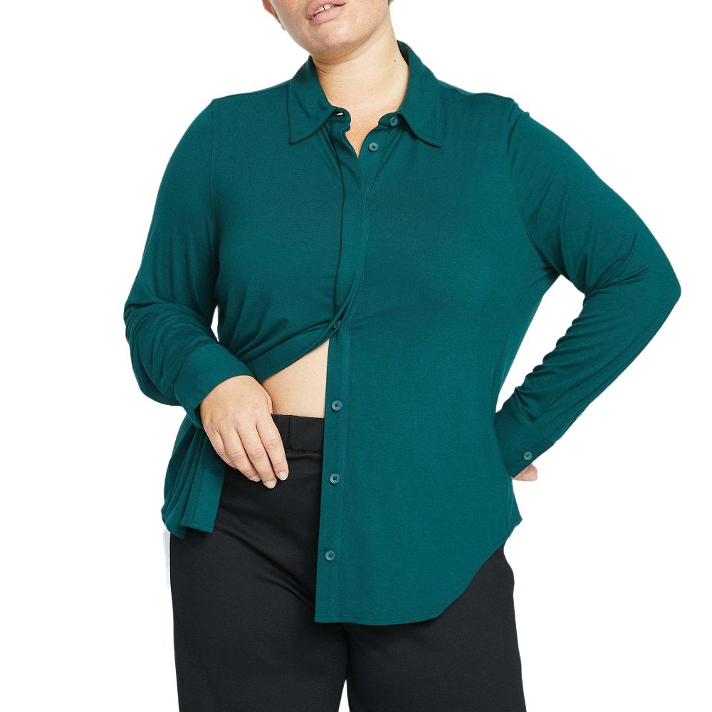 Universal Standard рубашка Elbe Liquid Jersey Plus Size, классическая посадка