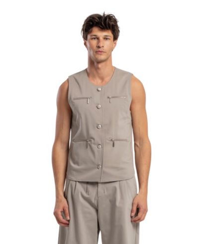 PCFG Женский жилет Cotton-Blend Woven Zip-Detail