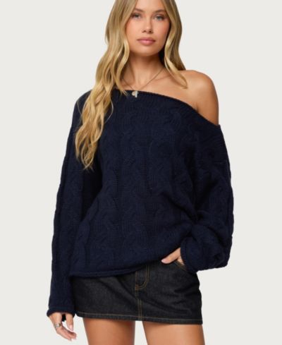 Edikted Женский свитер Nellie Off Shoulder Cable Knit