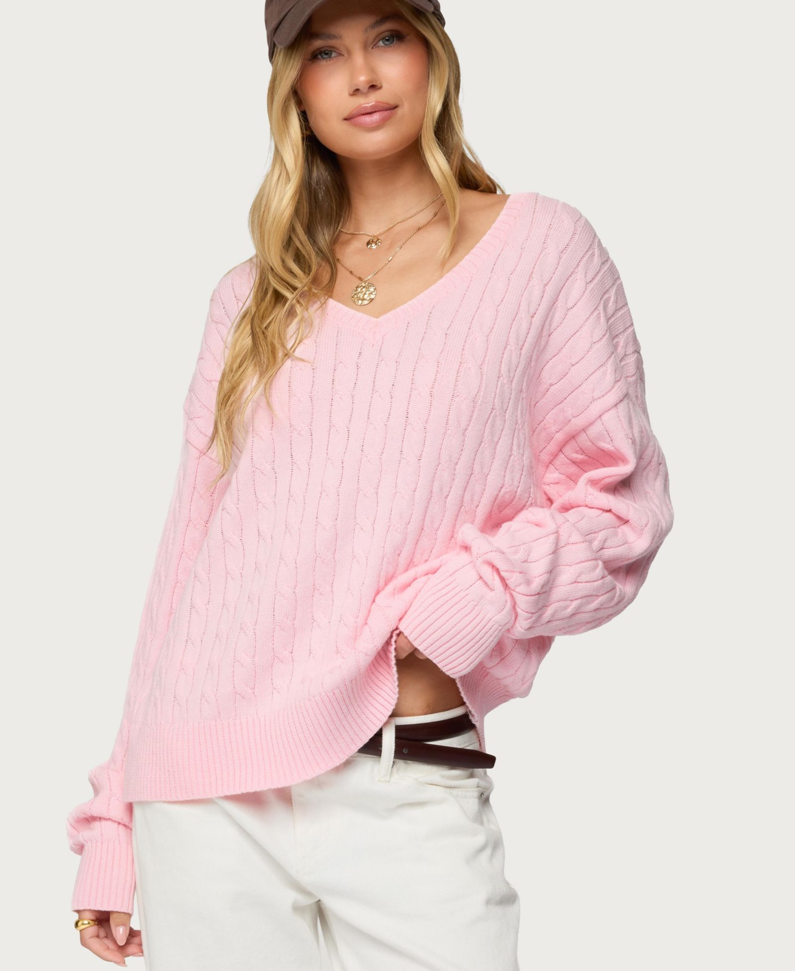 Edikted Женский вязаный свитер Polly V Neck