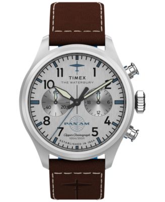 Timex Men's Chronograph Brown Leather Watch, 41mm