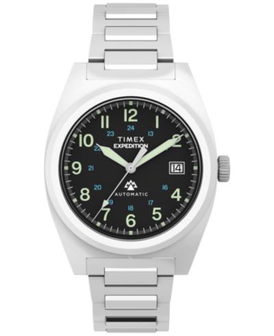 Timex Men's Mechanical Automatic Silver-Tone Stainless Steel Watch, 39mm