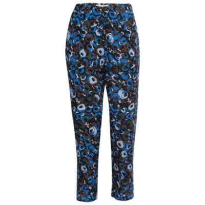 Pre-Owned Marni Women's Multicolor Abstract Print Silk Drawstring Trousers