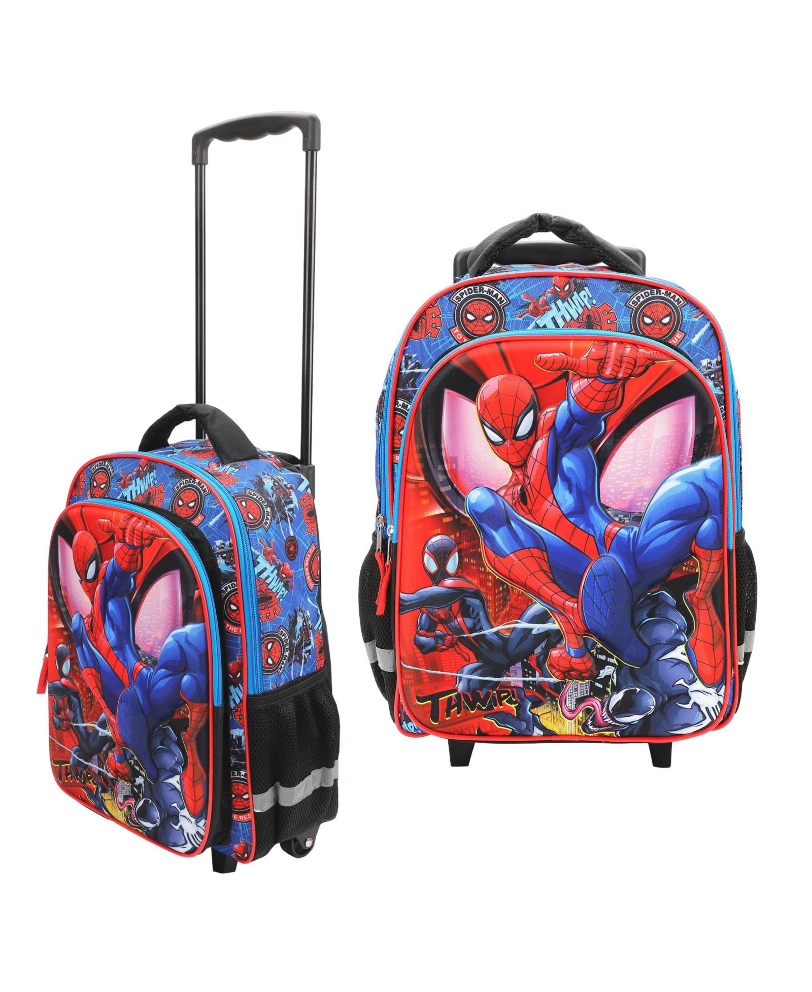 Bioworld Spider-Man Peter & Miles 16" Rolling Travel Backpack