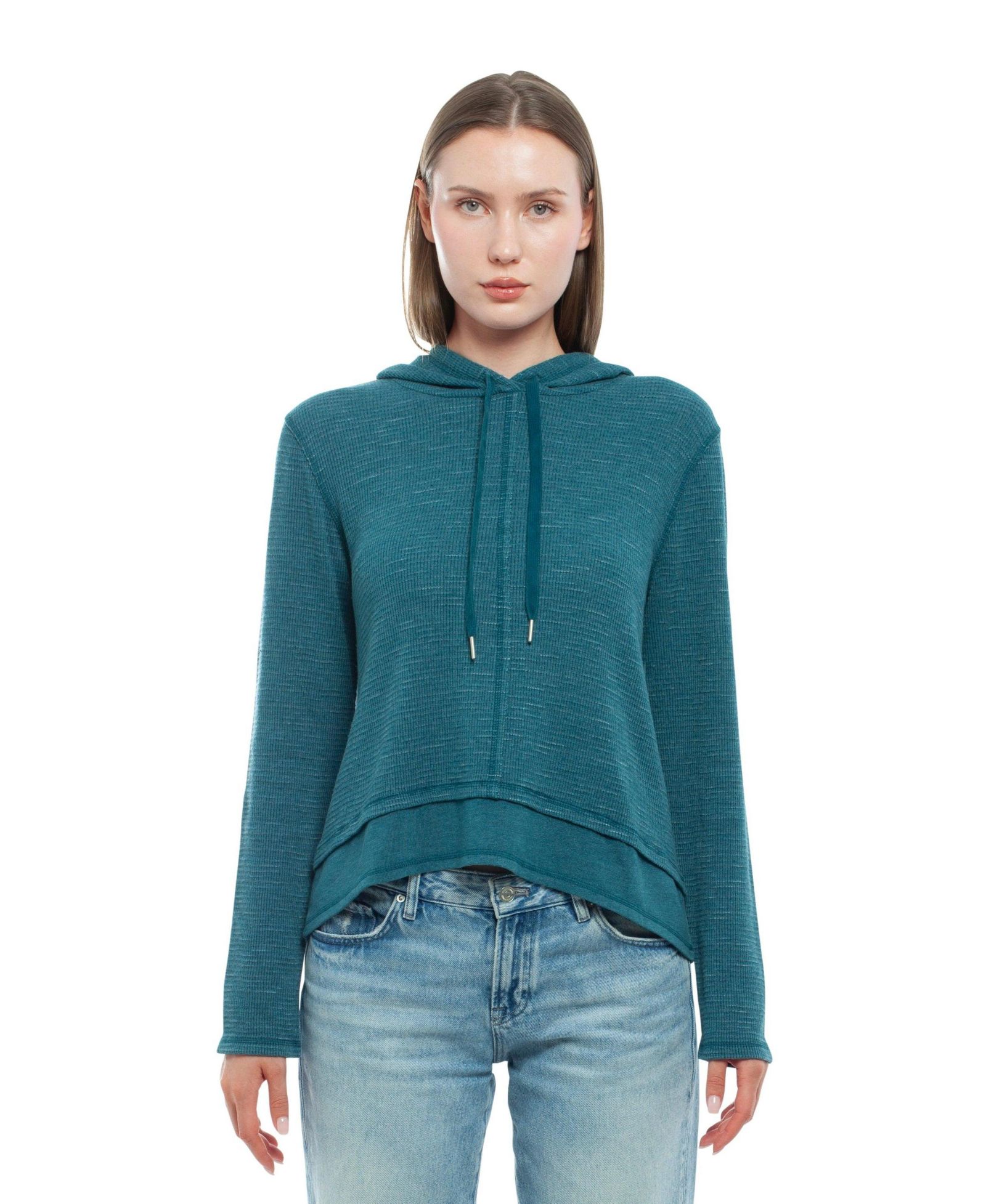 WILT Women's Clothing Long Sleeve Double Peplum Hoodie