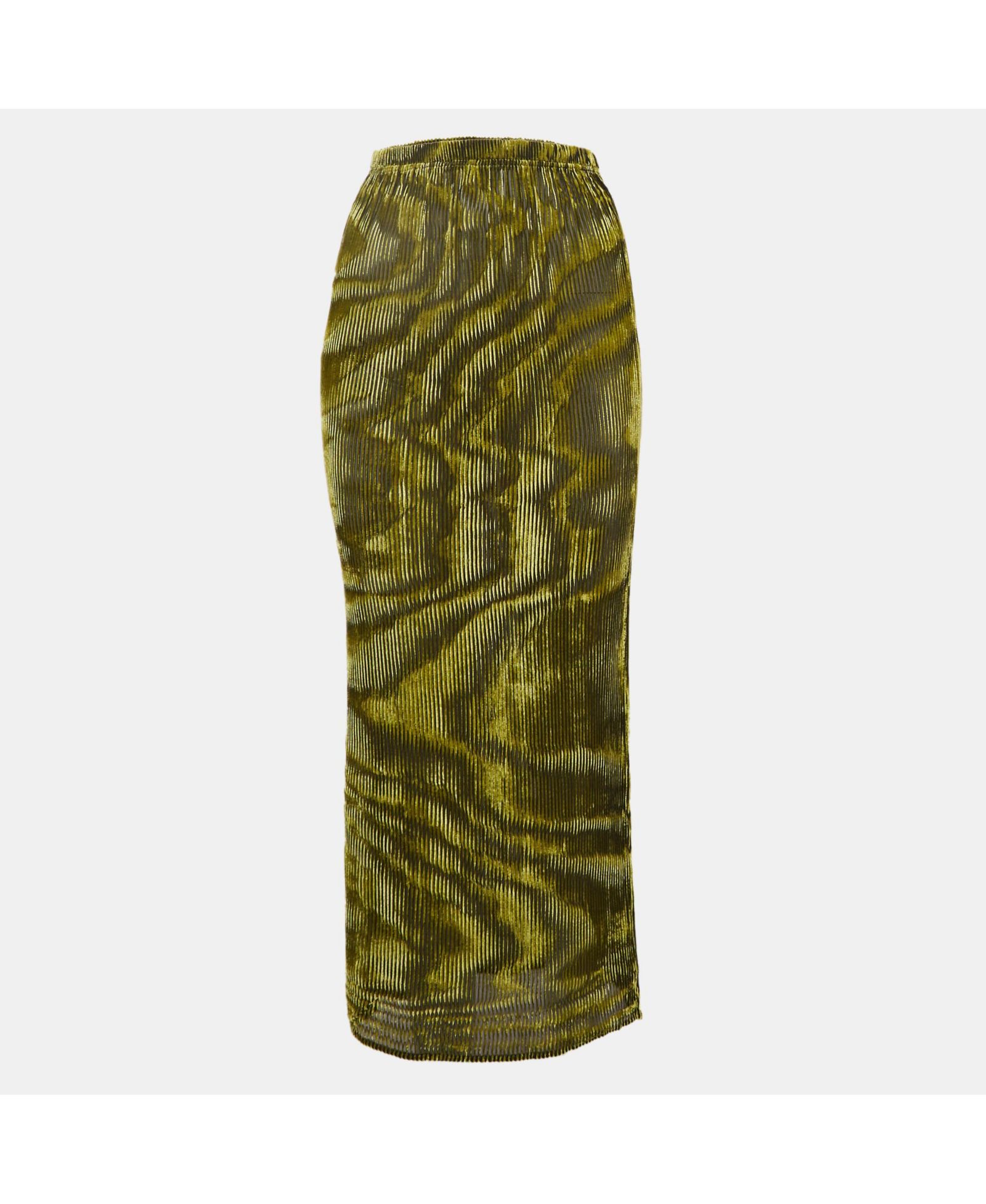 Pre-Owned Ronny Kobo Women's Green/black Devore Midi Jay Skirt