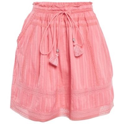 Pre-Owned Zadig & Voltaire Женская мини-юбка Joxini Pink Cotton Lace Trimmed