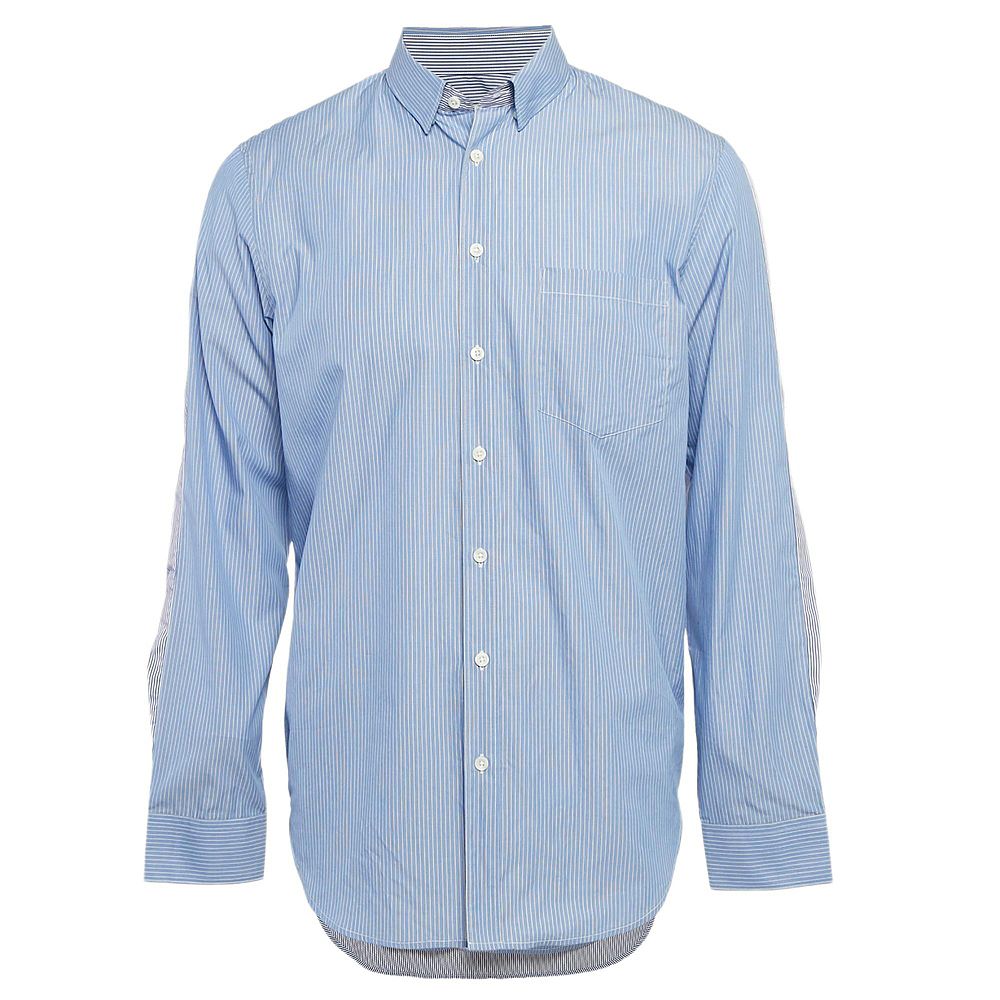 Pre-Owned Zadig & Voltaire Men's Blue Stripe Cotton Button Front Shirt
