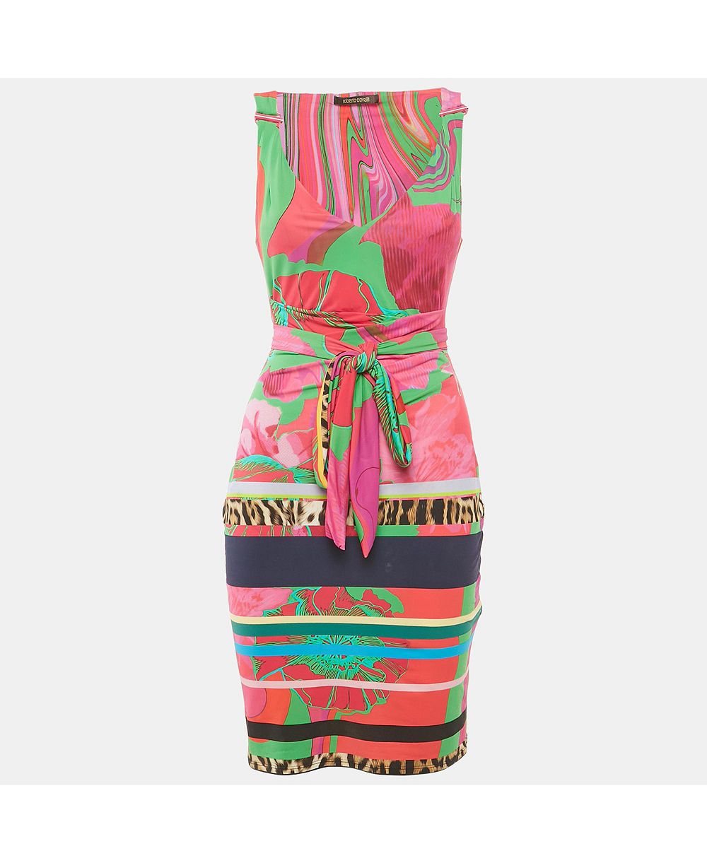 Б/у мини-платье Roberto Cavalli Women's Pink Printed Jersey