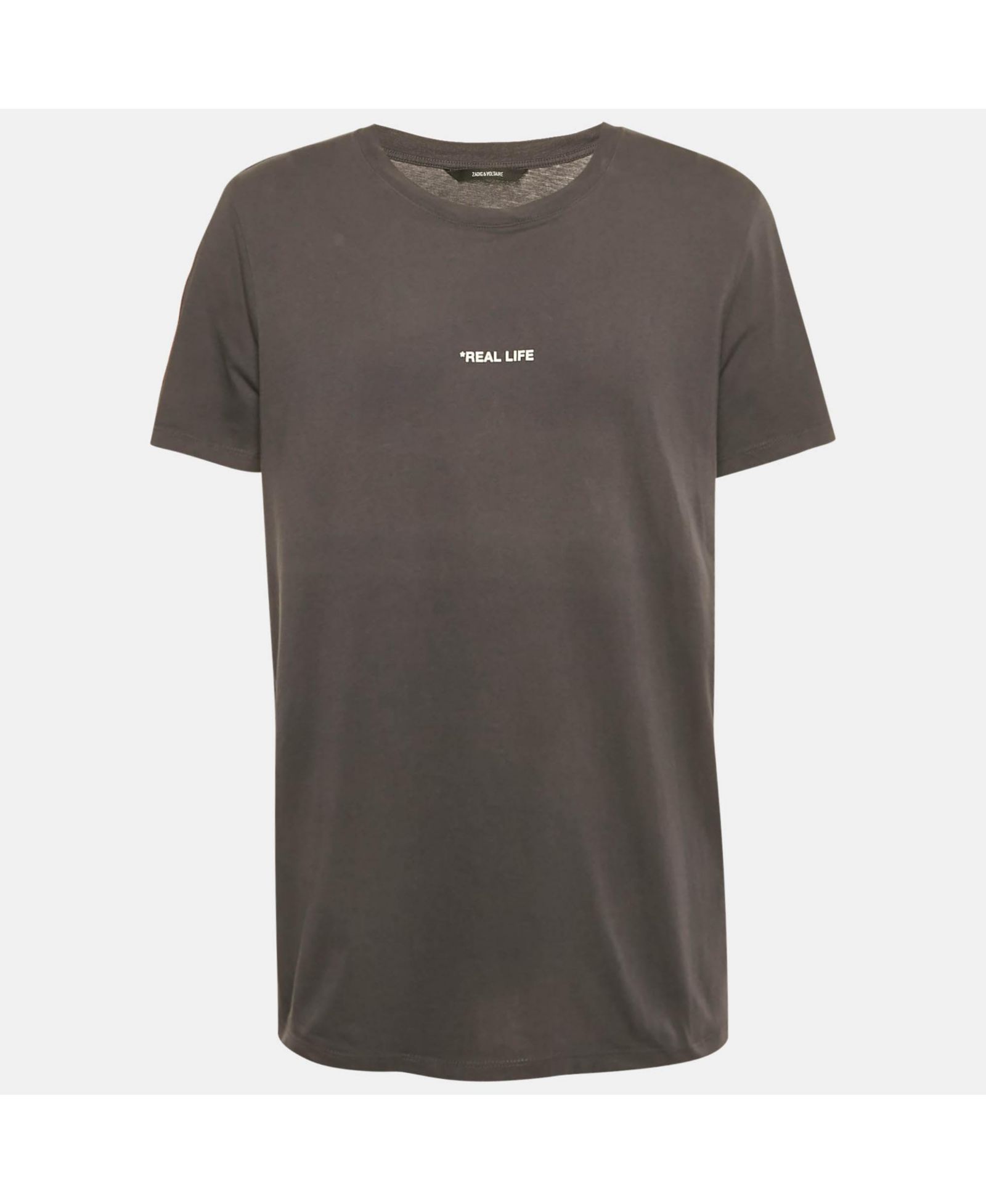 Pre-Owned Zadig & Voltaire Men's Grey Ted Photoprint Jersey Real Life T-Shirt