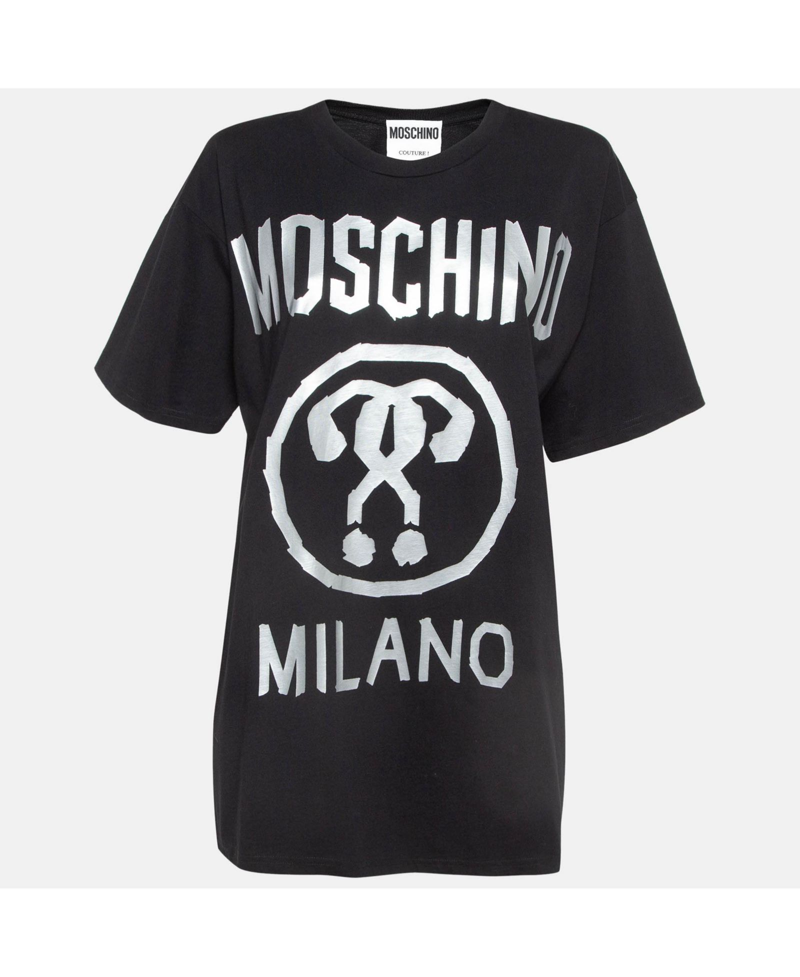 Pre-Owned Moschino Women's Couture Double Question Mark Print Cotton T-Shirt