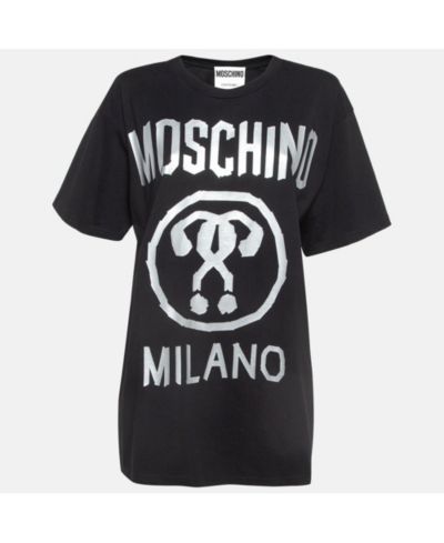 Pre-Owned Moschino Women's Couture Double Question Mark Print Cotton T-Shirt