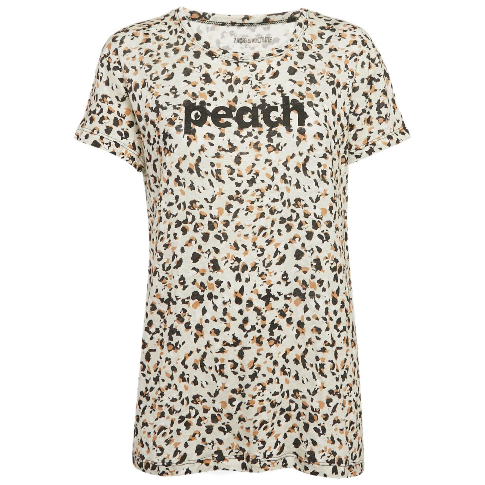Pre-Owned Zadig & Voltaire Женская шелковая блузка Tink Leopard Print коричневая