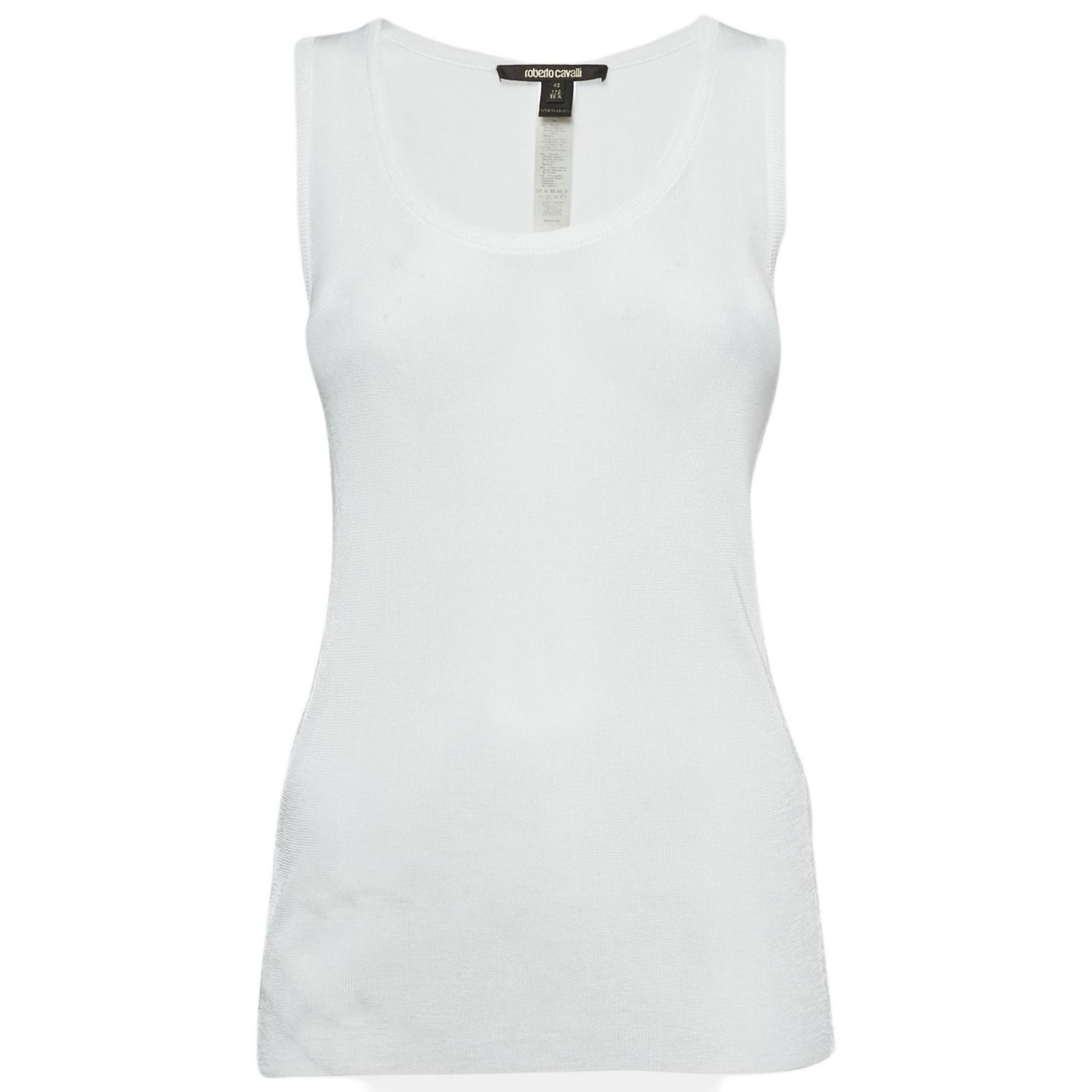 Pre-Owned Roberto Cavalli Women's Jersey Lace Trimmed Tank Top
