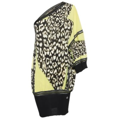 Pre-Owned Roberto Cavalli Женская футболка из хлопка и модала с имитацией перьев