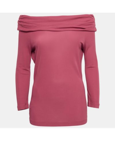 Pre-Owned Moschino Women's Cheap Stretch Knit Off Shoulder Top