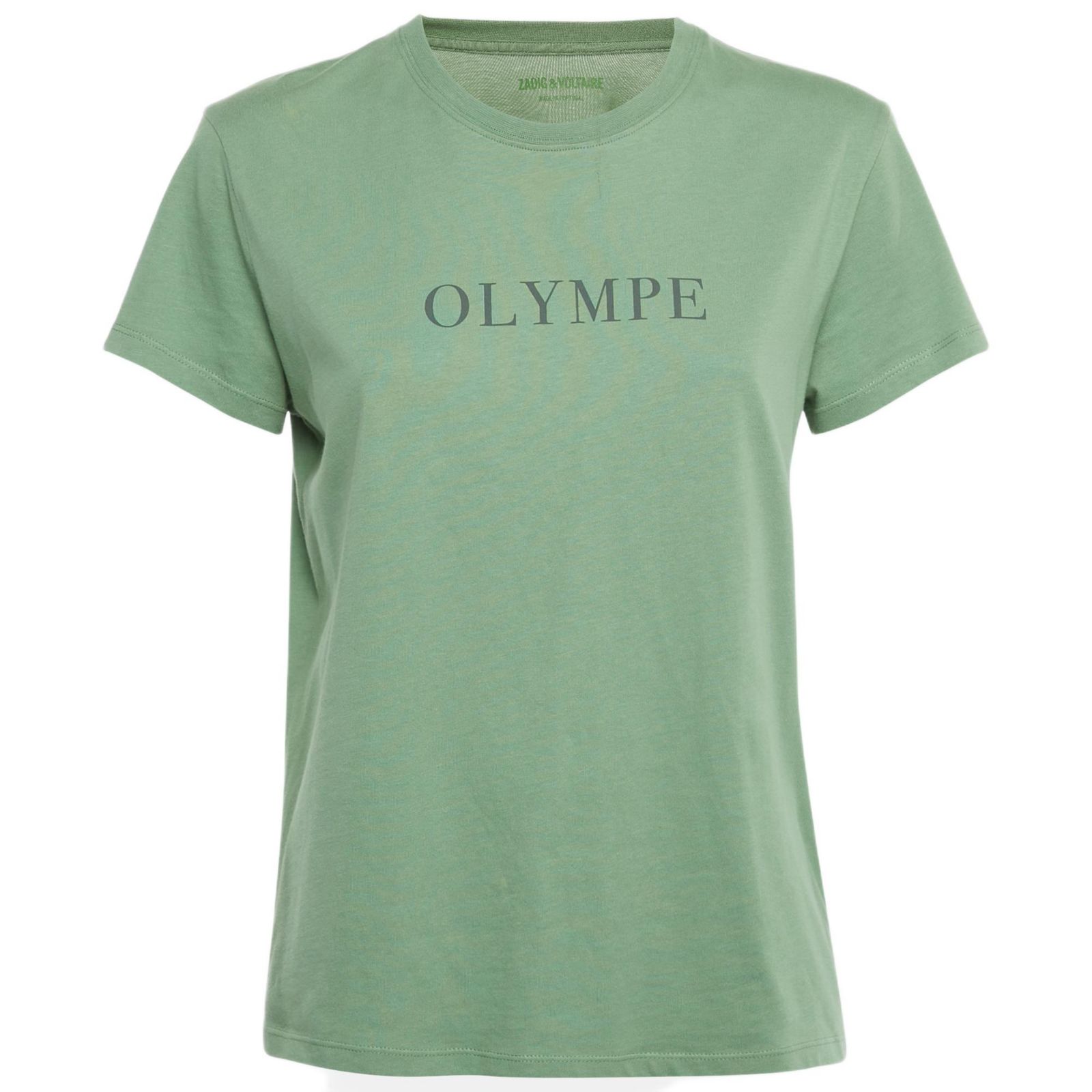 Pre-Owned Zadig & Voltaire Women's Green Printed Cotton Zoe Citation T-Shirt